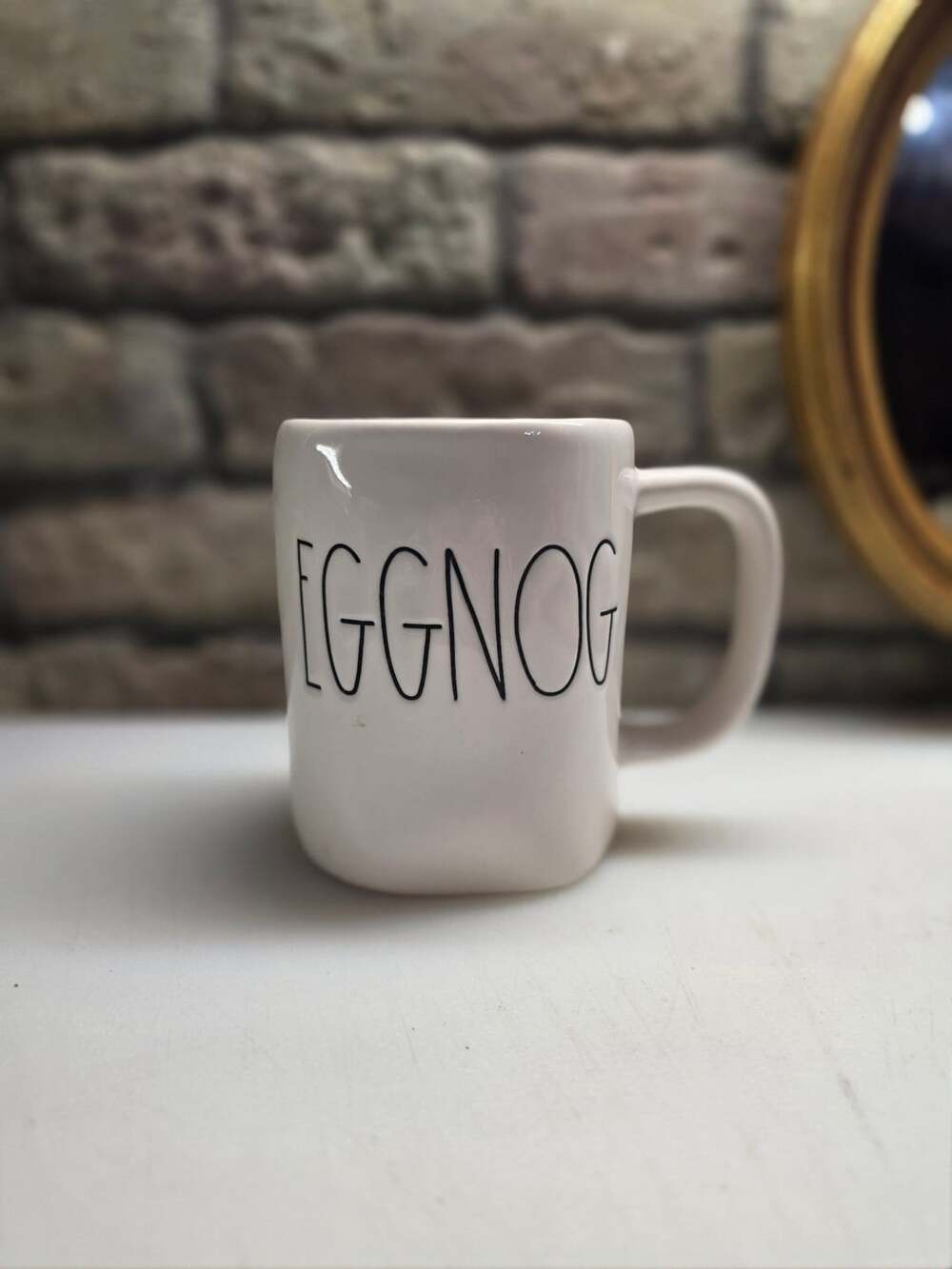 Rae Dunn Eggnog Ceramic Coffee Mug Large Letter Holiday